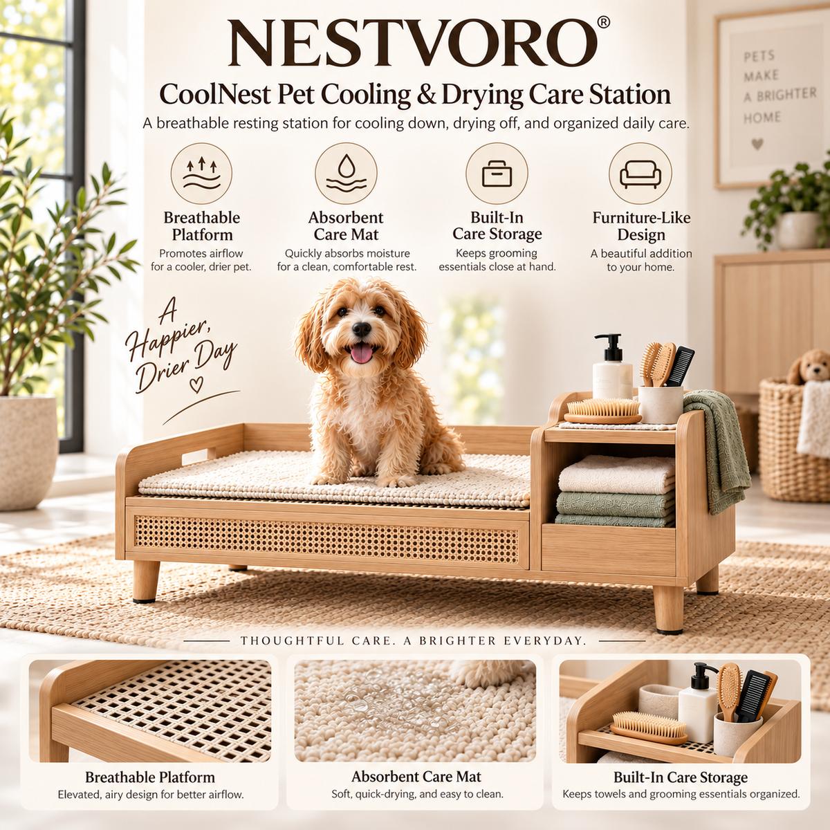 NESTVORO® CoolNest Pet Cooling & Drying Care Station