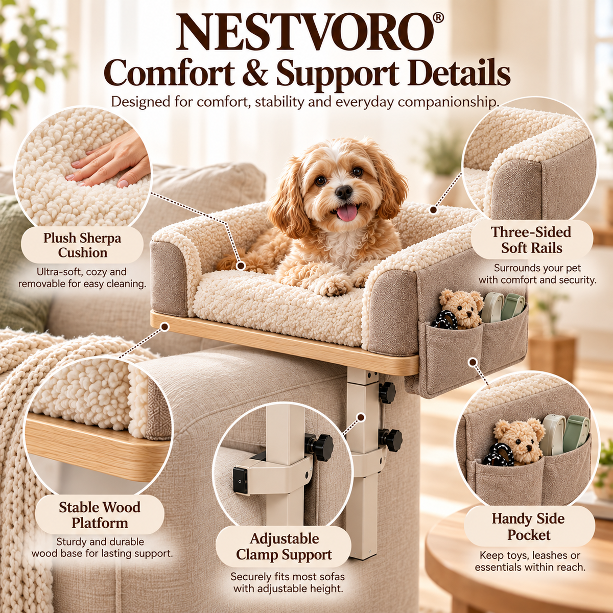 NESTVORO® BreezeNest Indoor-Outdoor Elevated Pet Lounger
