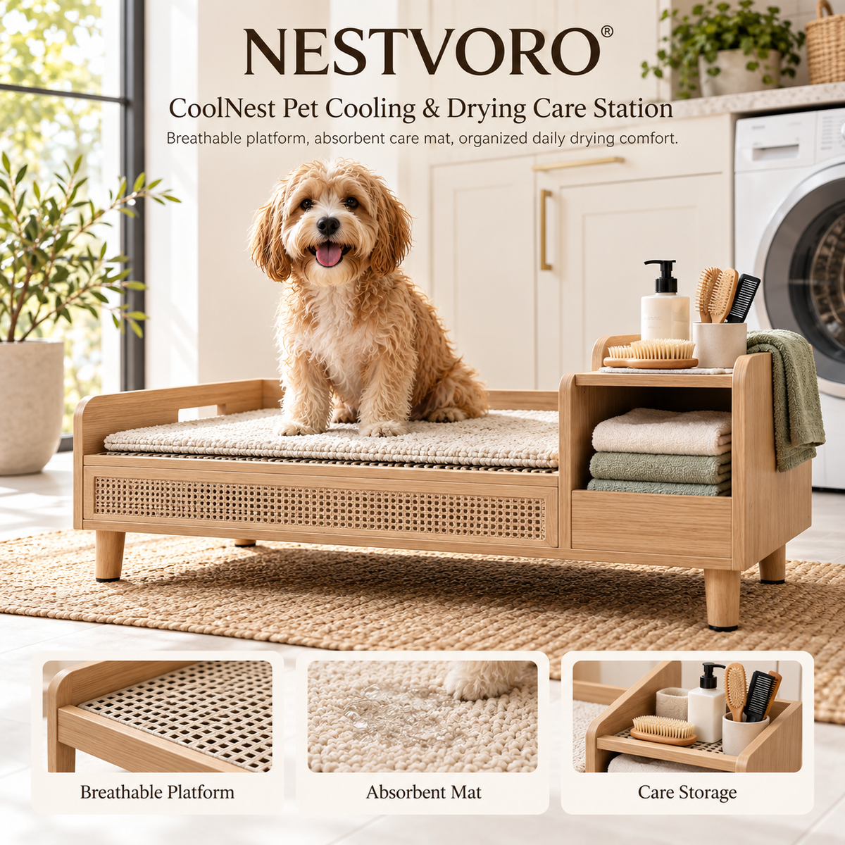 NESTVORO® CoolNest Pet Cooling & Drying Care Station