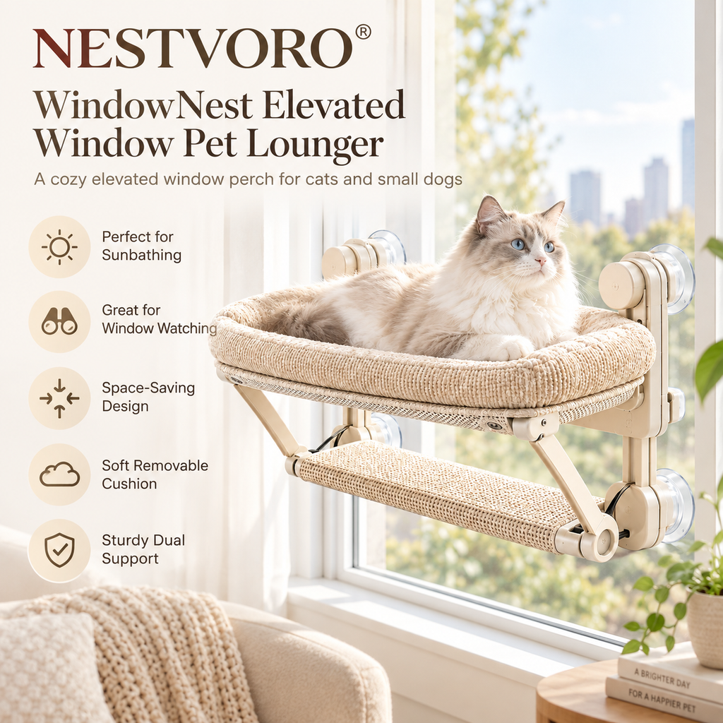 NESTVORO® WindowNest Elevated Window Pet Lounger