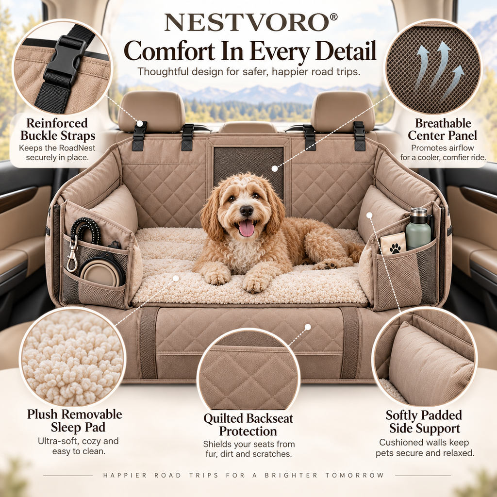 NESTVORO® RoadNest Backseat Pet Travel Retreat