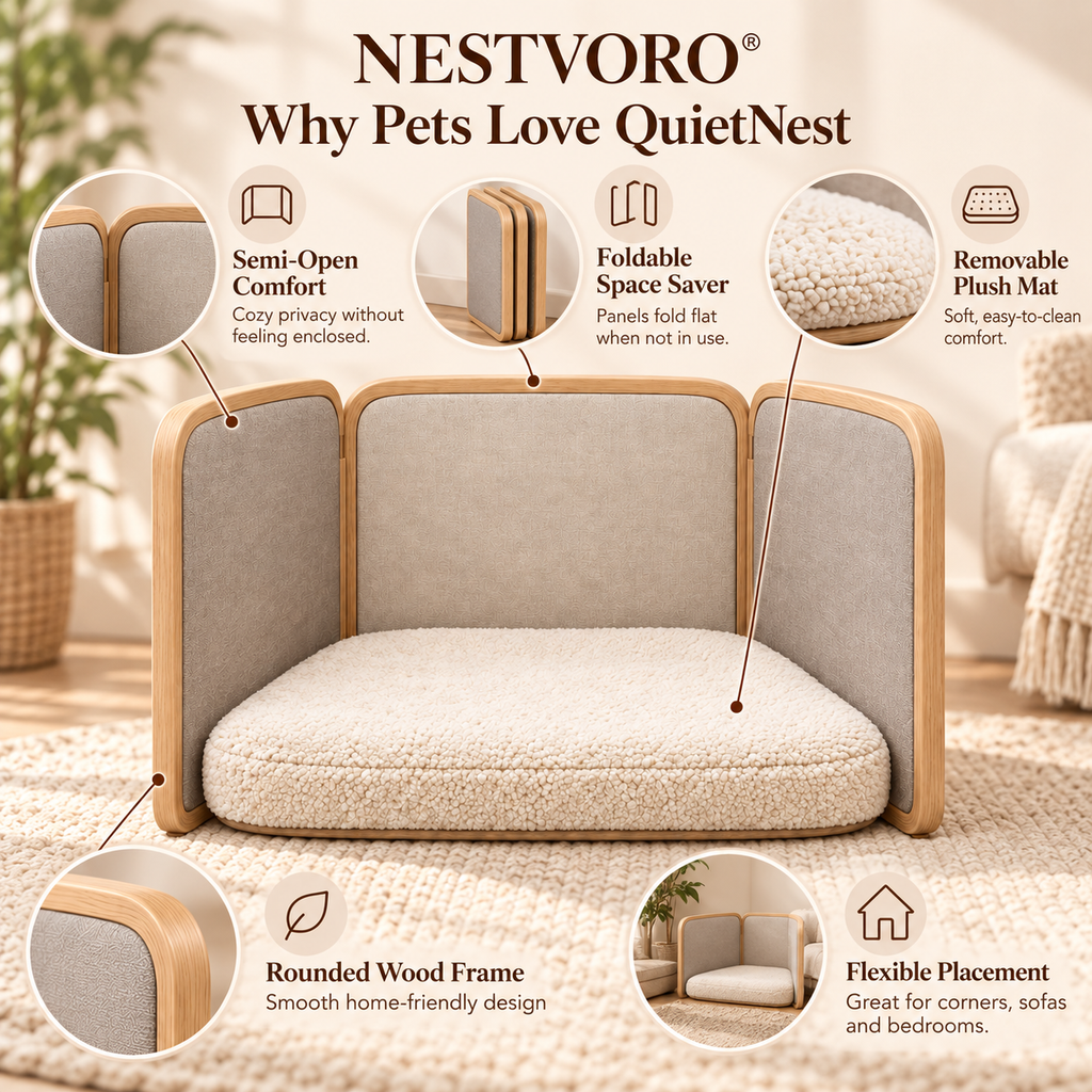 NESTVORO® QuietNest Foldable Pet Privacy Retreat