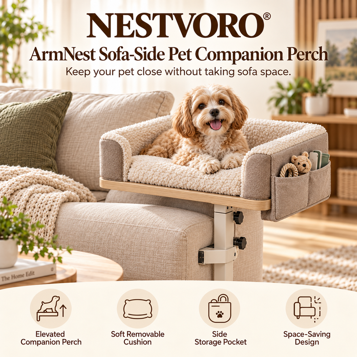 NESTVORO® BreezeNest Indoor-Outdoor Elevated Pet Lounger