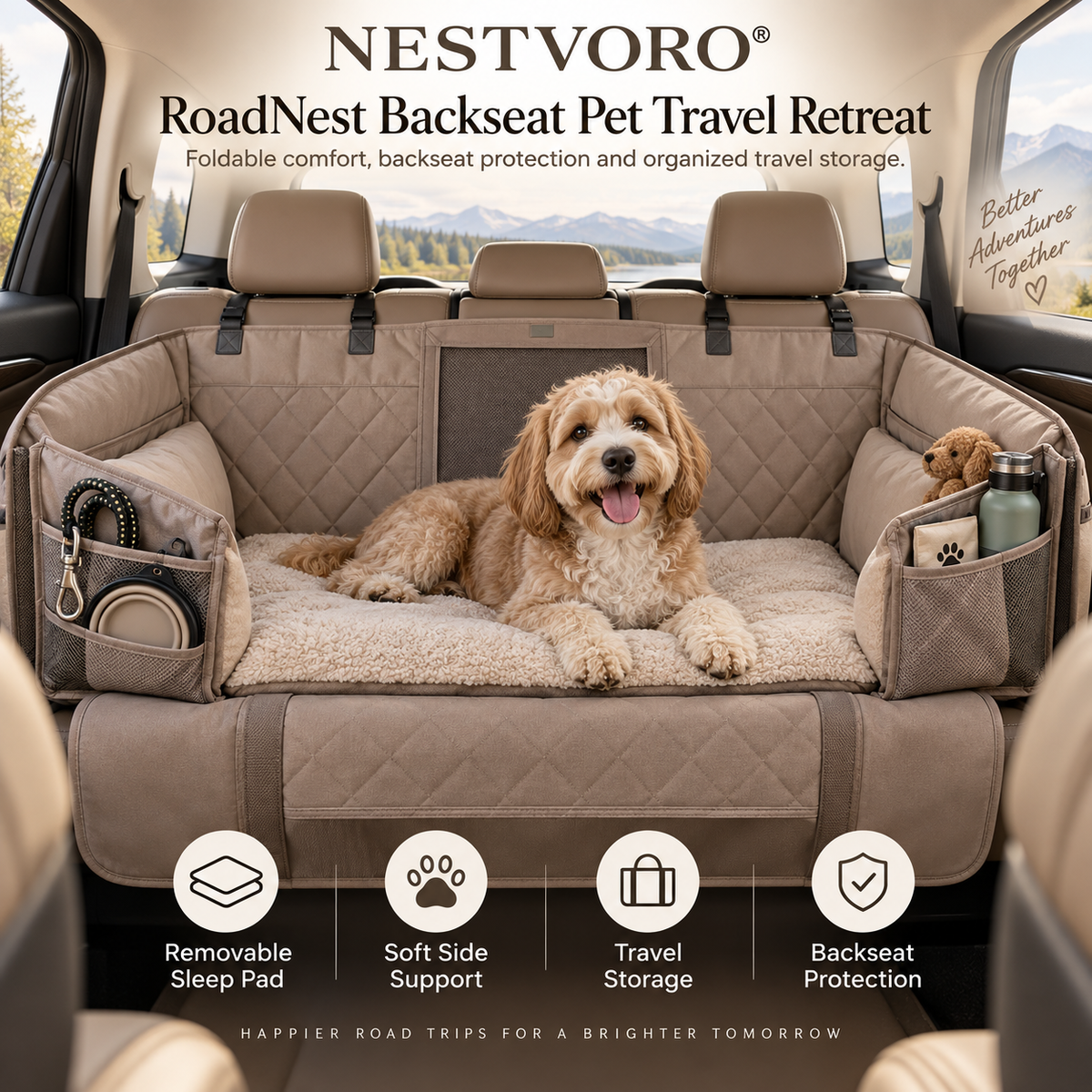 NESTVORO® RoadNest Backseat Pet Travel Retreat