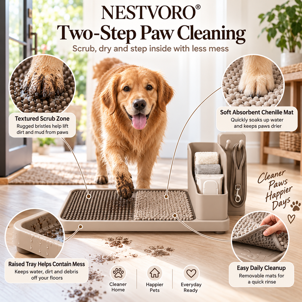 NESTVORO® PawPort Pet Entryway Cleaning Station