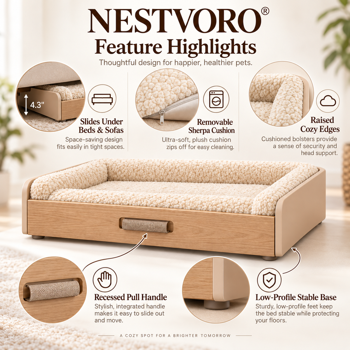 NESTVORO® SlideNest Hidden Pet Pull-Out Bed