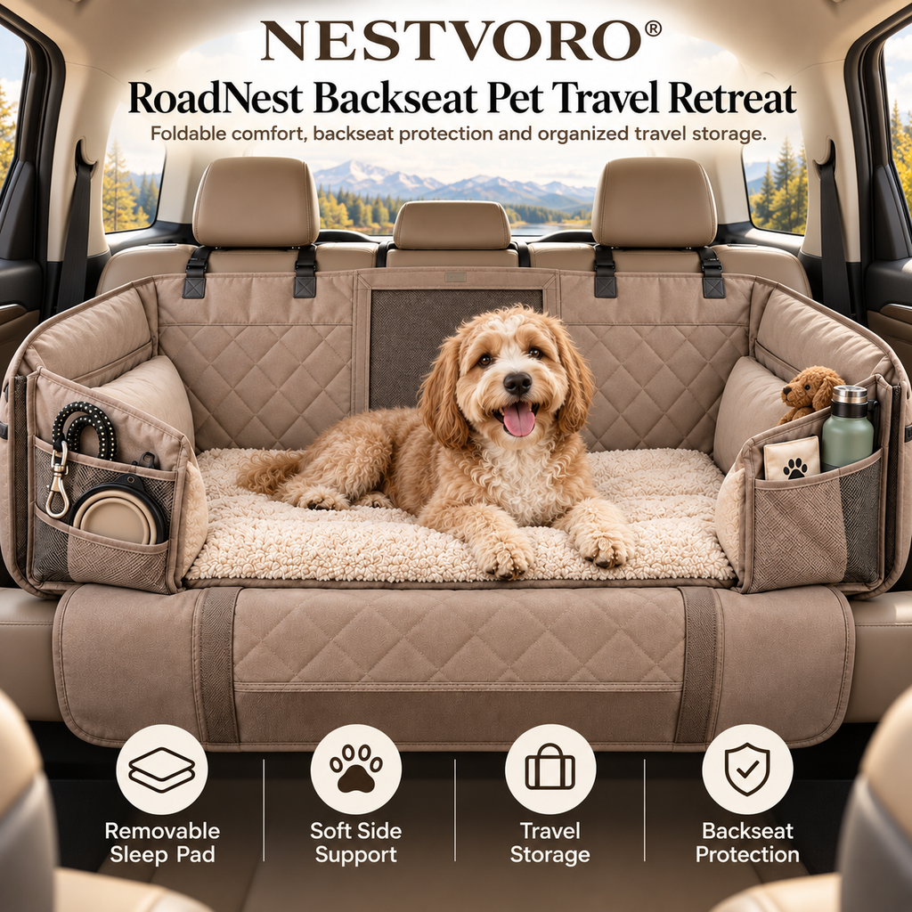 NESTVORO® RoadNest Backseat Pet Travel Retreat